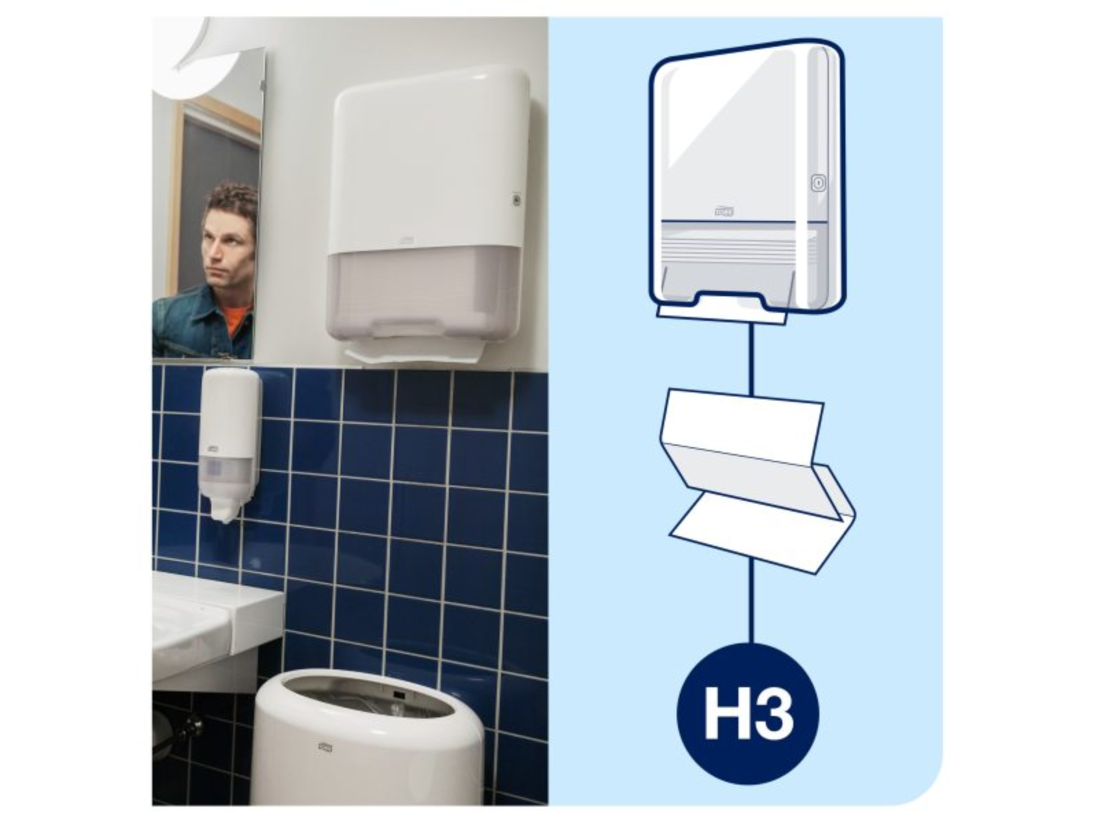 Dozownik ręczników H3 ZZ TORK 553100 MINI WHITE